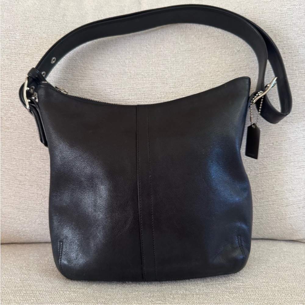 Vintage Coach Black Leather Bag